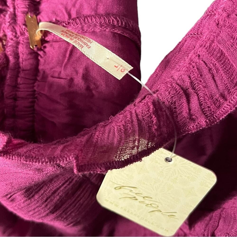 Free People Antoinette Plunge Neck Tiered Dress Dreamy Mulberry Size Large - Picture 4 of 4